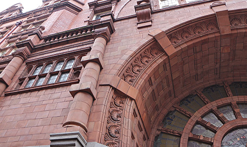 Detailed stonework on Sackville Street Building